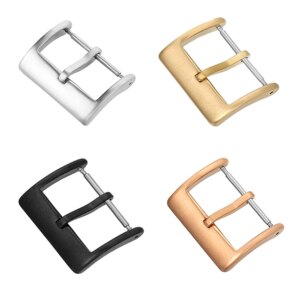 304L Stainless Steel Watch Buckle 16mm 18mm 20mm 22mm Brushed Silver Black Gold Men Women Watch Band Universal Metal Watch Clasp