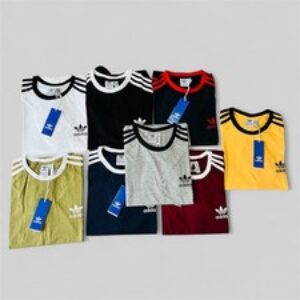 ADIDAS THREE STRIPES ORIGINALS EMBROIDERED SHORT SLEEVE MENS CREW NECK T-SHIRT