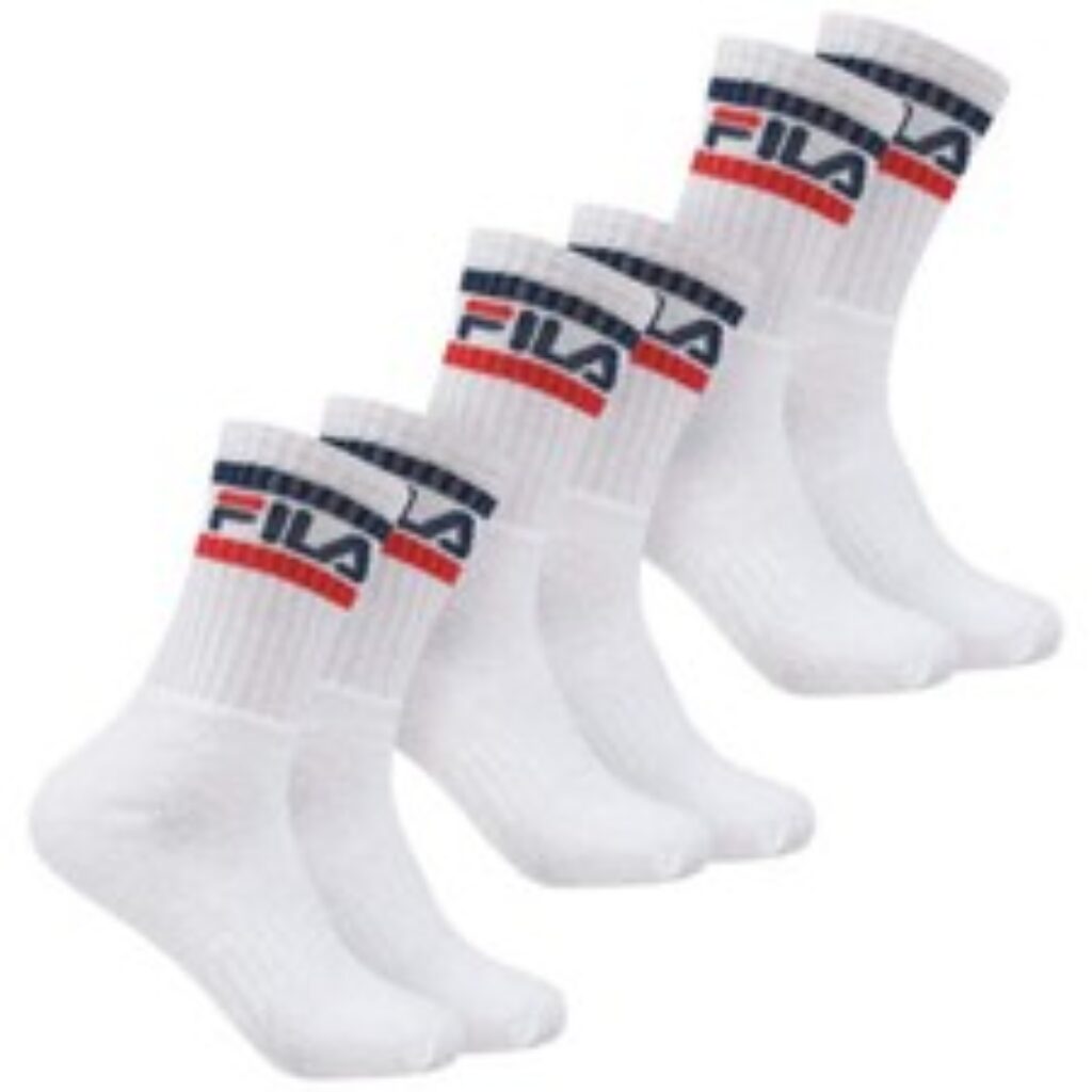 FILA 3 Pack White Crew Socks