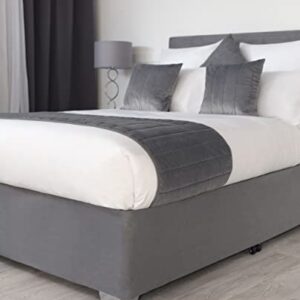 Belledorm 19" Extra Deep Base Wrap Valance Sheet - Transforms a drab looking bed base divan - Luxury Faux Suede (Charcoal, Single)